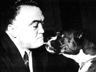Photo of J. Edgar Hoover with bulldog